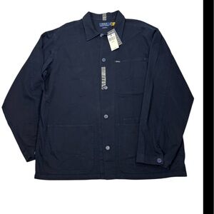 POLO RALPH LAUREN Classic Fit Navy Blue Twill Cotton Utility Overshirt Men’s XL
